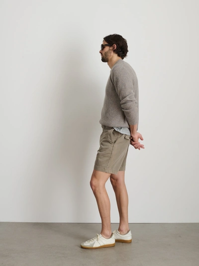 Shop Alex Mill Flat Front Short In Vintage Washed Chino In Vintage Olive
