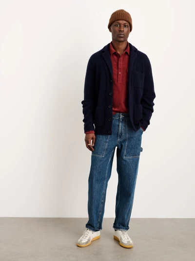 Alex Mill Ribbed Cardigan In Cashmere In Navy