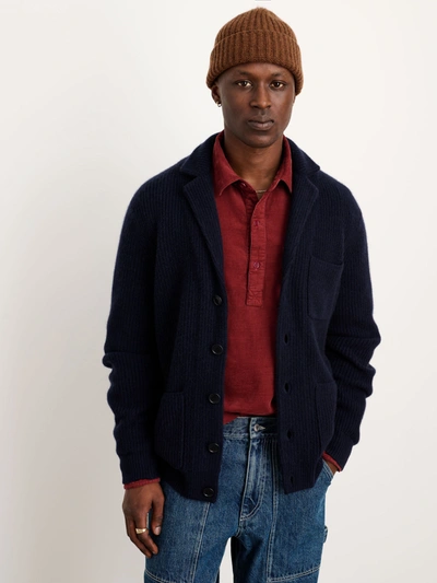 Alex Mill Ribbed Cardigan In Cashmere In Navy