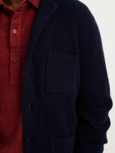 Alex Mill Ribbed Cardigan In Cashmere In Navy