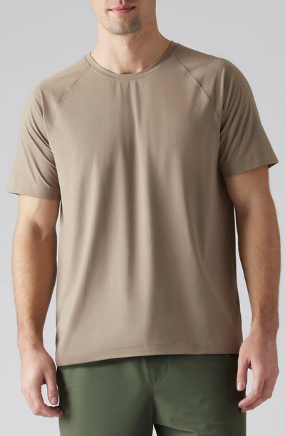 Shop Rhone Reign Athletic Short Sleeve T-shirt In Timberwolf Brown