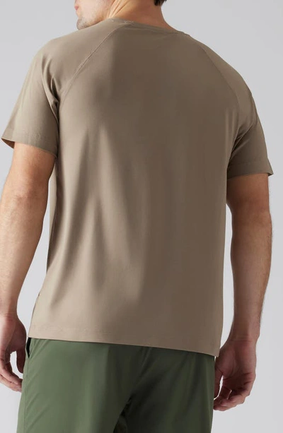 Shop Rhone Reign Athletic Short Sleeve T-shirt In Timberwolf Brown