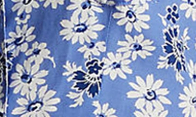 Shop Polo Ralph Lauren Hampton Floral Crepe Midi Shirtdress In Blue Cosmos Floral