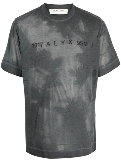 Shop Alyx 1017  9sm Crewneck T-shirt With Print In Grey
