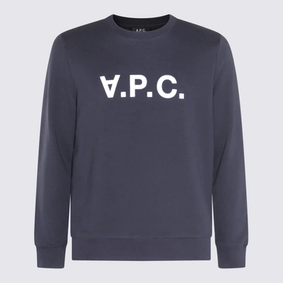 Shop Apc A.p.c. Dark Navy Cotton Sweatshirt In Blue