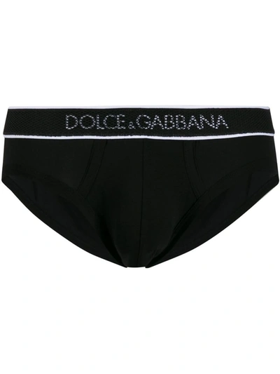 Shop Dolce & Gabbana Briefs With Logo In Black