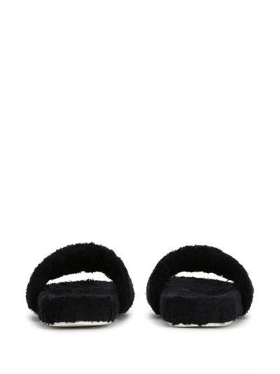 Shop Dolce & Gabbana Slide Sandals With Logo Plaque In Black