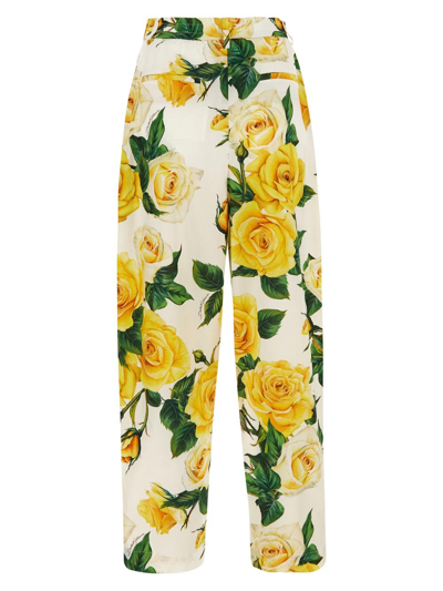 Shop Dolce & Gabbana Floral Trousers In Multicolor