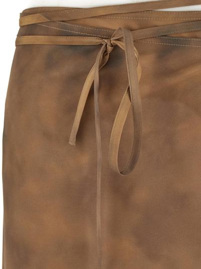 Shop Sportmax Silk Skirt In Brown