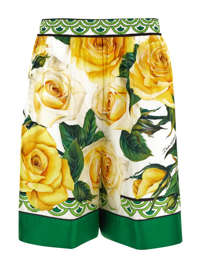 Shop Dolce & Gabbana Silk Shorts In Multicolor