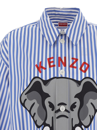 Shop Kenzo Cotton Shirt In Multicolor