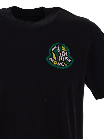 Shop Moncler Logo T-shirt In Black