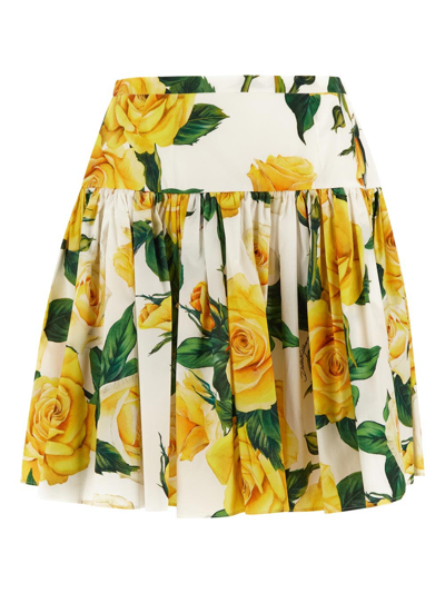 Shop Dolce & Gabbana Floral Skirt In Multicolor