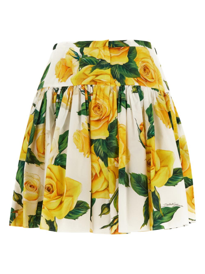 Shop Dolce & Gabbana Floral Skirt In Multicolor