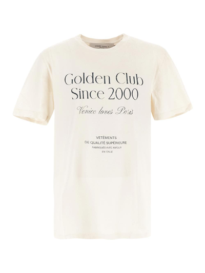 Shop Golden Goose Logo T-shirt In Ivory