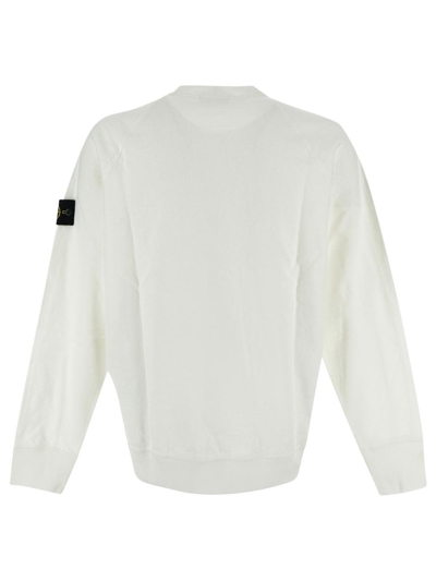Shop Stone Island Logo Sweatshirt In White