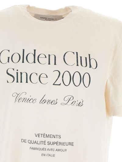 Shop Golden Goose Logo T-shirt In Ivory