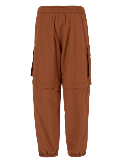 Shop Moncler Logo Trouser In Brown