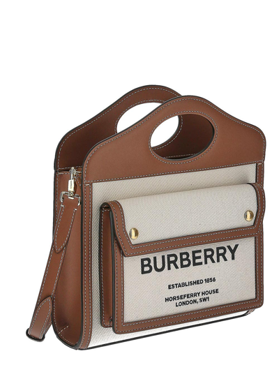 Shop Burberry Small Pocket Bag In Beige