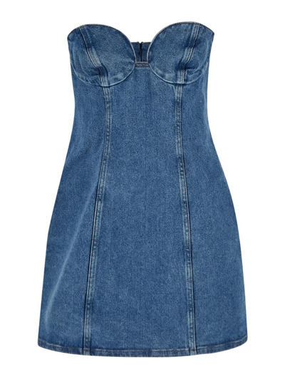Shop Magda Butrym Denim Dress In Blue