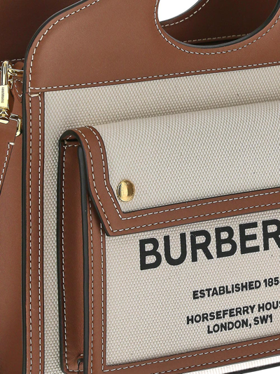 Shop Burberry Small Pocket Bag In Beige