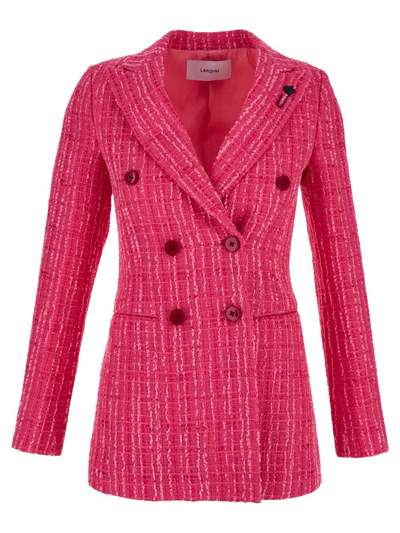 Shop Lardini Double-breasted Jacket In Pink