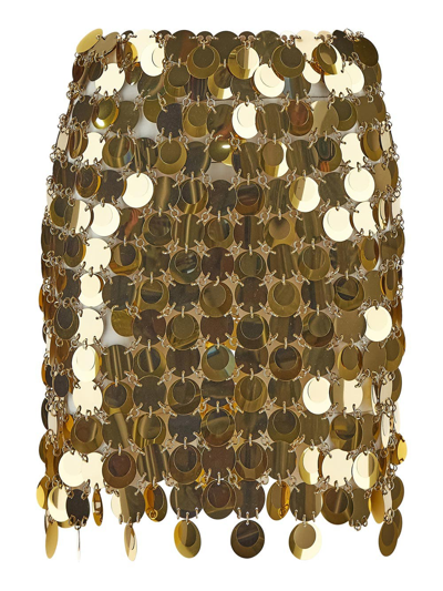 Shop Rabanne Sparkle Discs Skirt In Metallic