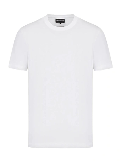 Shop Emporio Armani T-shirts And Polos In Bianco O.aquila