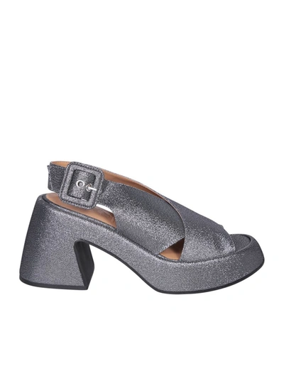 Shop Ganni Sandals In Grey