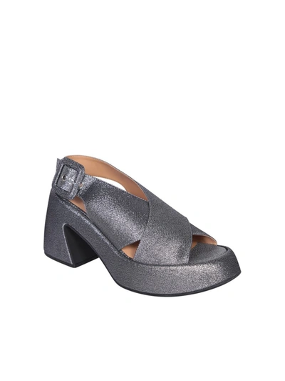 Shop Ganni Sandals In Grey