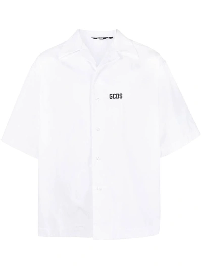 Shop Gcds Bowling Shirt With Logo Print In White