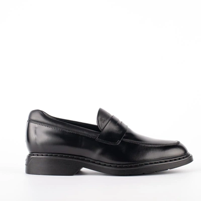 Shop Hogan Black Leather Loafer