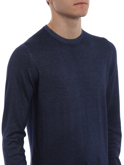 Shop Paolo Fiorillo Soft Cashmere Crew Neck Sweater In Azul Oscuro
