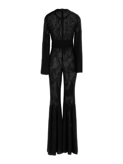Antonino Valenti Desiree Ribbed Flared-design Jumpsuit In Negro