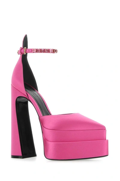 Shop Versace With Heel In Pink/gold
