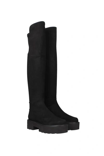 Shop Stuart Weitzman Boots 5050 Suede Black