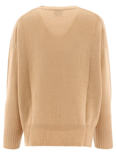 Shop Allude Sweater Featuring Ribbed Hem And Cuffs In Beige