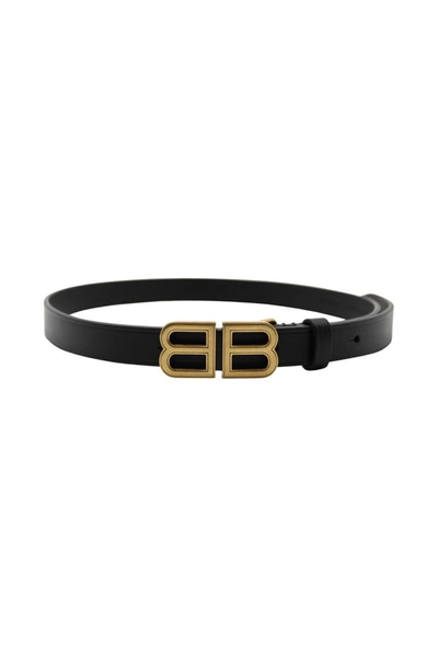 Shop Balenciaga Bb Hourglass Belt Accessories In Black