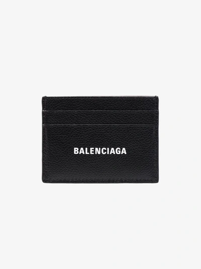 Shop Balenciaga Logo Card Holder Accessories In Black