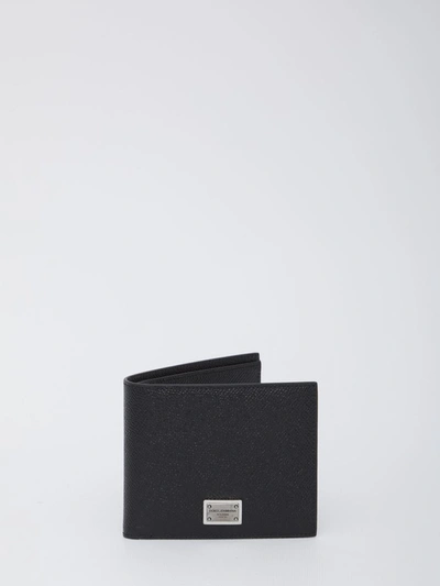 Shop Dolce & Gabbana Bi-fold Wallet In Leather In Black