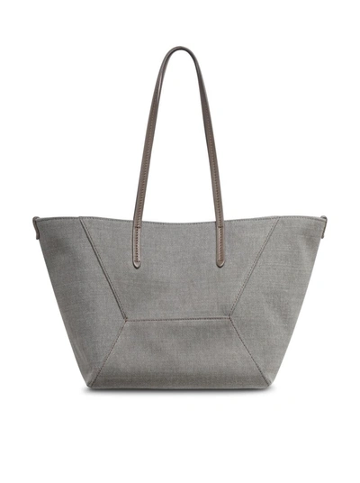 Shop Brunello Cucinelli One Shoulder Bag In Grey