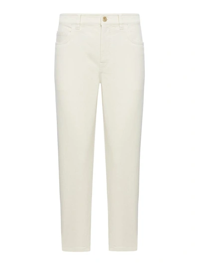 Shop Brunello Cucinelli Regular & Straight Leg Pants In Nude & Neutrals