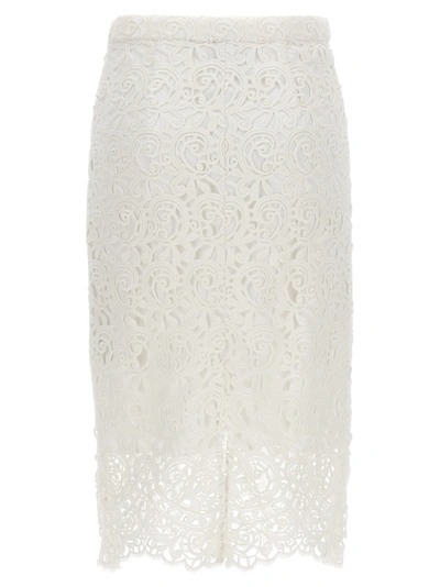 Shop Burberry Lace Skirt Skirts White