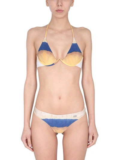 Shop Alberta Ferretti Bikini Set With Tie Dye Print In Multicolour