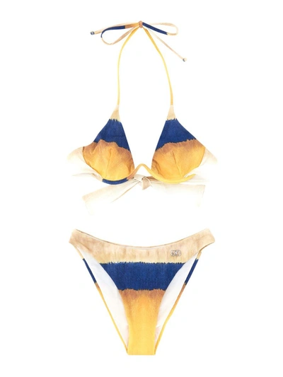 Shop Alberta Ferretti Bikini Set With Tie Dye Print In Multicolour