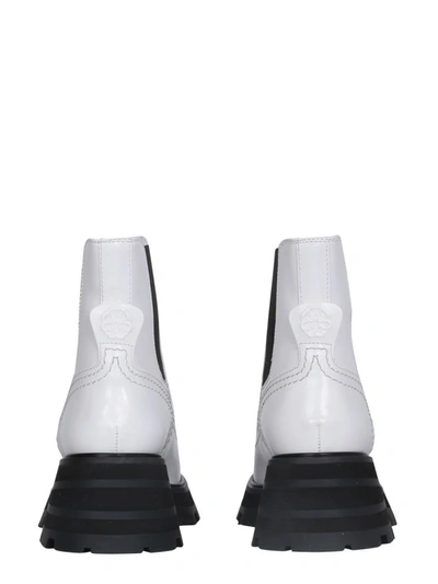 Alexander Mcqueen Leather Chelsea Boots In Ivory