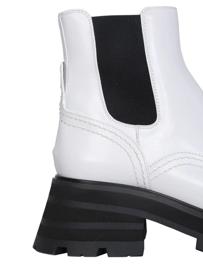 Alexander Mcqueen Leather Chelsea Boots In Ivory