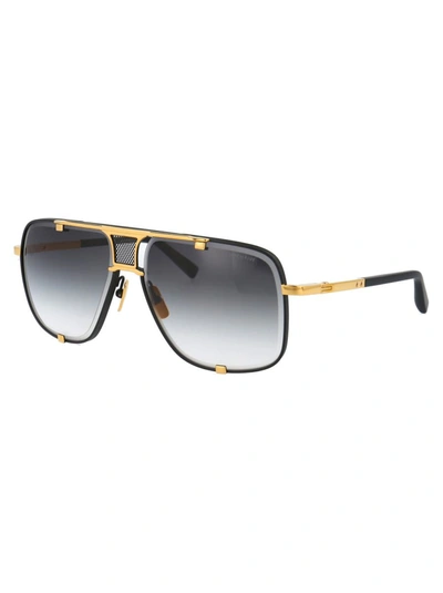 Shop Dita Sunglasses In Matte Black - Yellow Gold