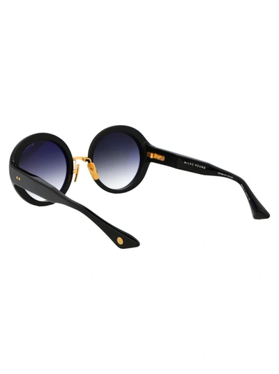 Shop Dita Sunglasses In 01 Black - Yellow Gold W/ Dark Grey To Clear Gradient