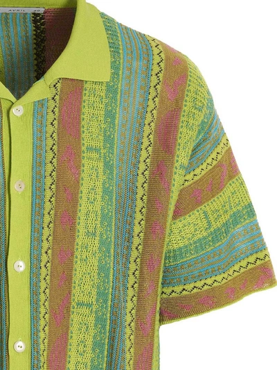 Shop Avril 8790 Jacquard Shirt In Multicolor
